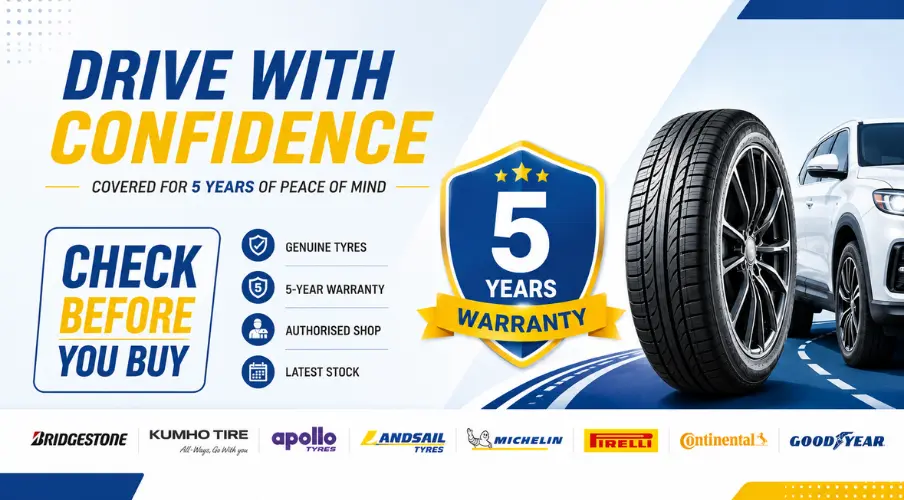 Buy tyres online with 5-year warranty