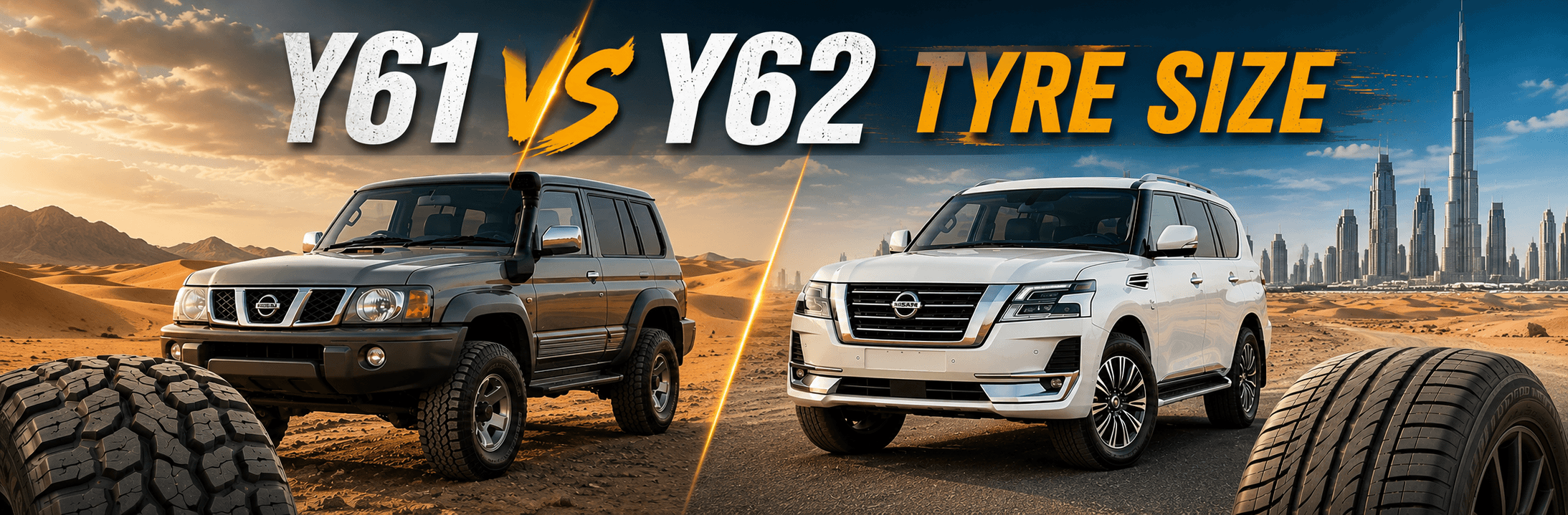 Best Tyres for Nissan Patrol in UAE: Y61 vs Y62 Tyre Size Guide and Top Brand Picks