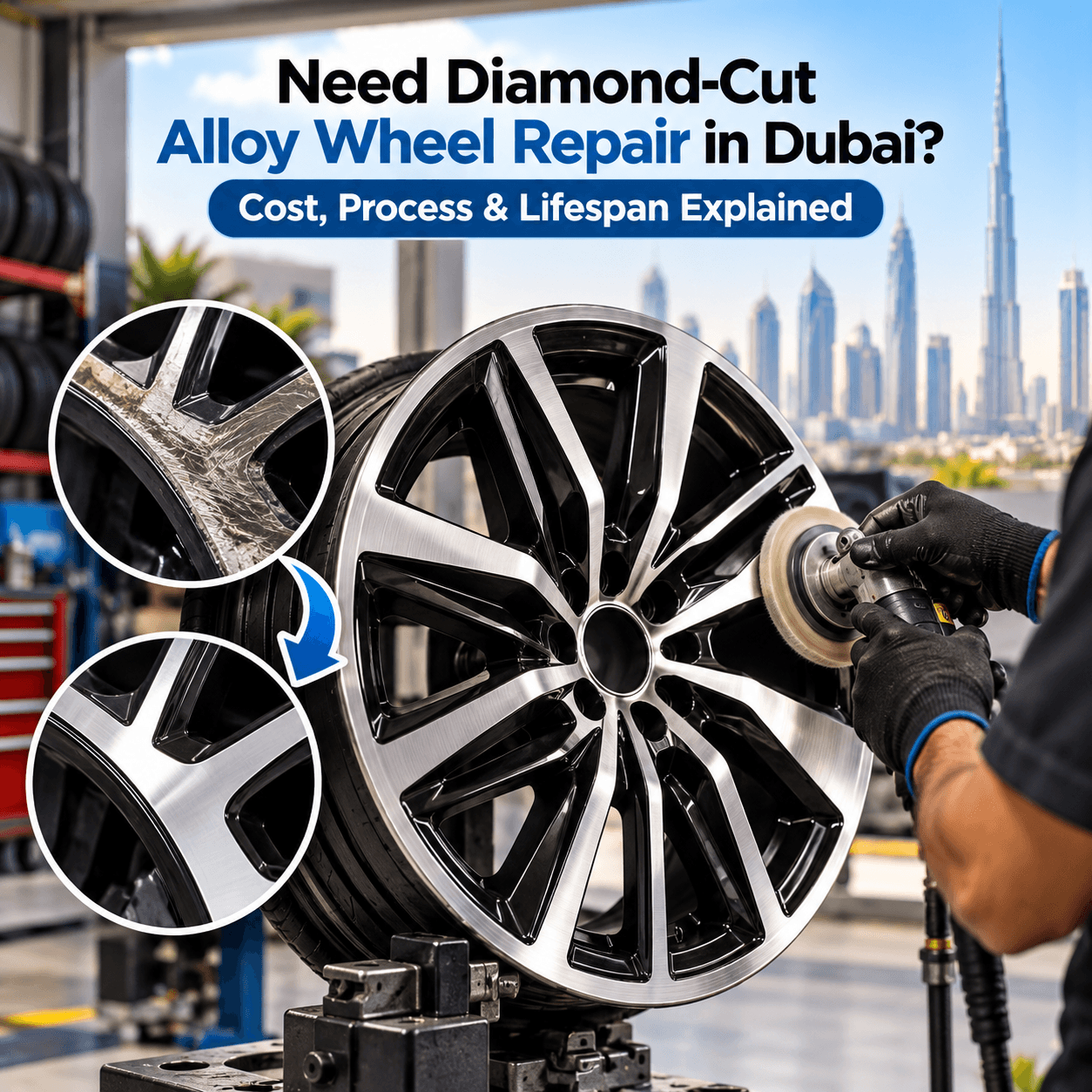 Need Diamond-Cut Alloy Wheel Repair in Dubai? Cost, Process & Lifespan Explained