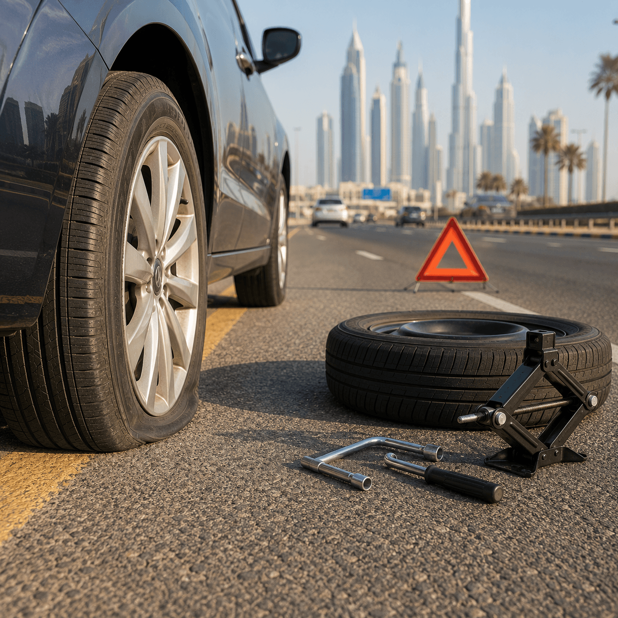 Flat Tyre On Dubai Road? Here Is Exactly What To Do In Every Situation