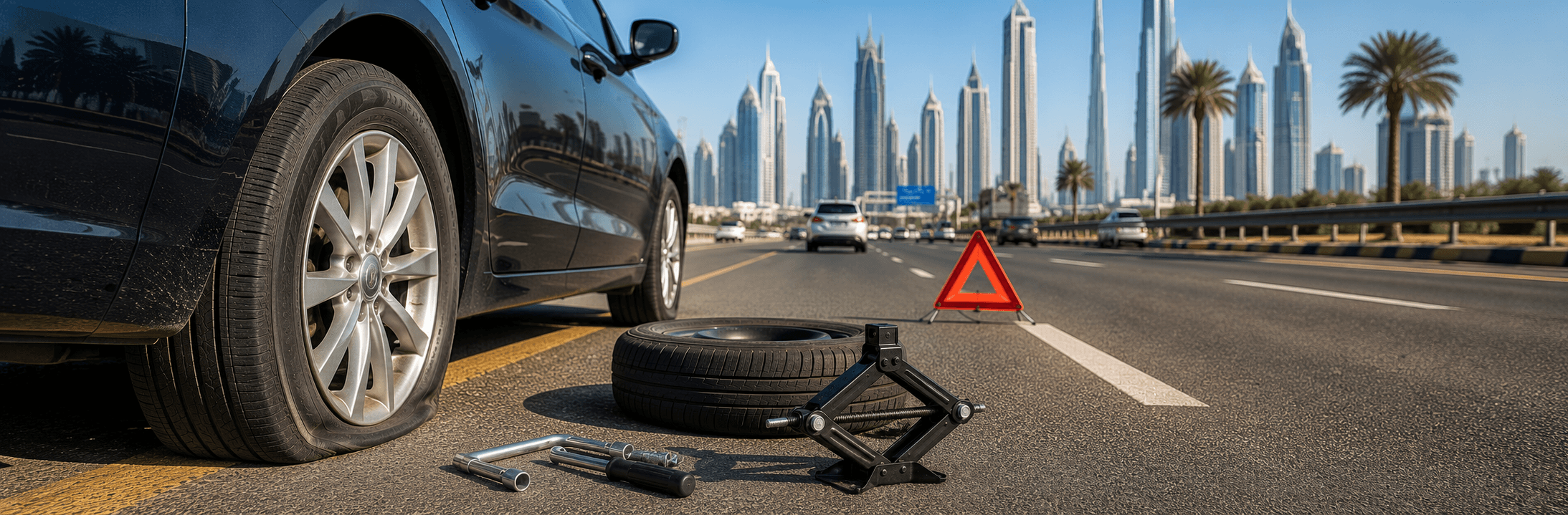 Flat Tyre On Dubai Road? Here Is Exactly What To Do In Every Situation