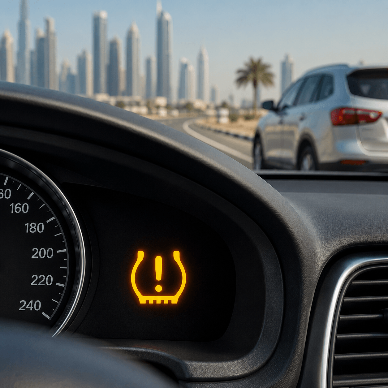 TPMS Warning Light On in UAE: What It Means and What You Should Do Immediately